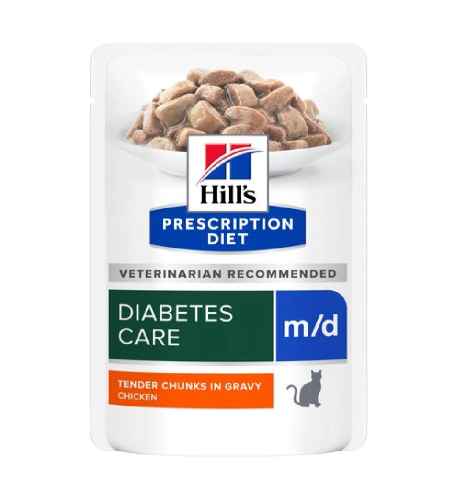 Hill's Prescription Diet M/D Diabetes Care Maaltijdzakjes Met Kip - 12 X 85 Gram 3 Hill's Prescription Diet M/D Diabetes Care Maaltijdzakjes Met Kip - 12 X 85 Gram