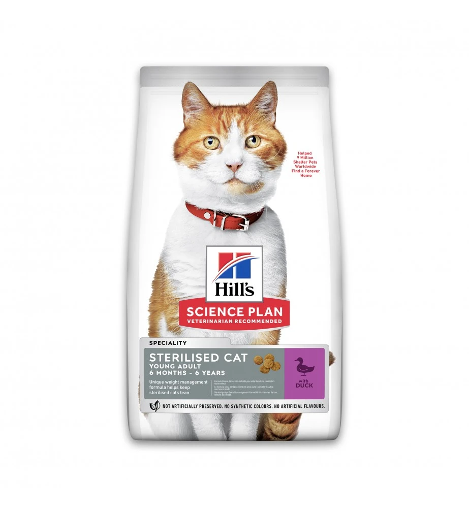 Hill's Science Plan Young Adult Sterilised Met Eend 3 Hill's Science Plan Young Adult Sterilised Met Eend
